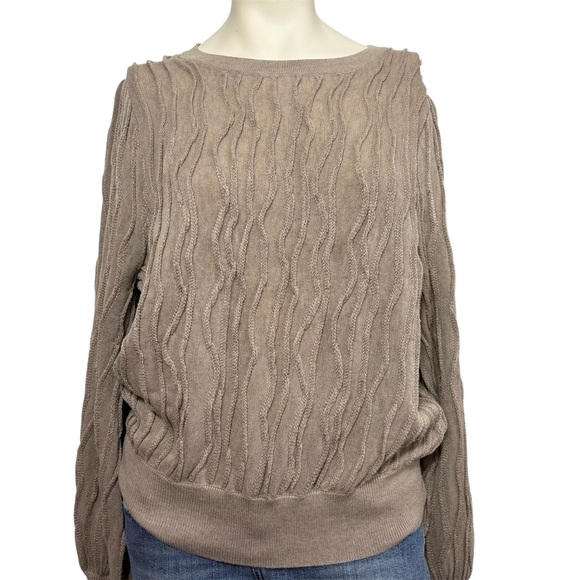 &merci Sweaters - &merci textured tan crewneck sweater